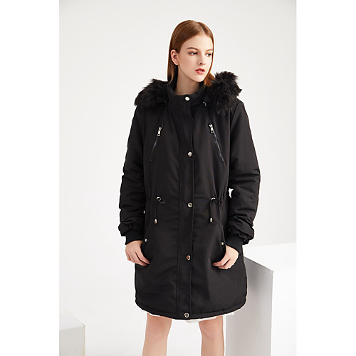 

Women's Padded Long Coat Loose Jacket Solid Colored Blue Blushing Pink