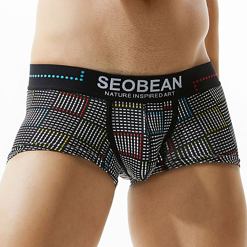 

SEOBEAN Men's Sports Underwear Shorts Boxer Briefs Bottoms Cotton Winter Fitness Gym Workout Performance Running Training Breathable Quick Dry Soft Sport Dark Gray / Stretchy