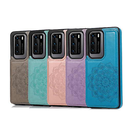 

Case For Huawei Huawei P40 P40 Pro P40 Lite P30 P30 Pro P30 Embossed Back Cover Solid Colored PU Leather TPU