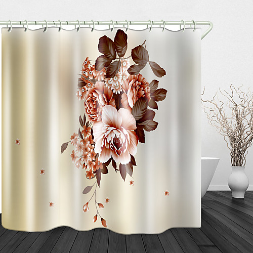 

So Beautiful Flowers Digital Print Waterproof Fabric Shower Curtain For Bathroom Home Decor Covered Bathtub Curtains Liner Includes With Hooks 72 Inch