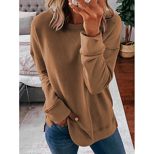 

Women's Hoodie Sweatshirt Solid Colored Daily Basic Hoodies Sweatshirts Cotton Loose Oversized Blue Blushing Pink Gray