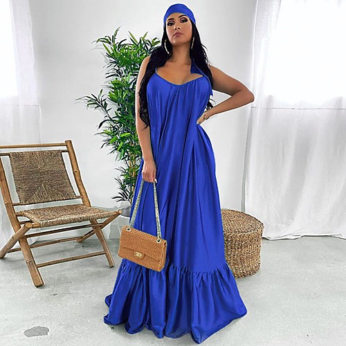

A-Line Minimalist Elegant Holiday Party Wear Dress Spaghetti Strap Sleeveless Floor Length Spandex with Sleek 2021