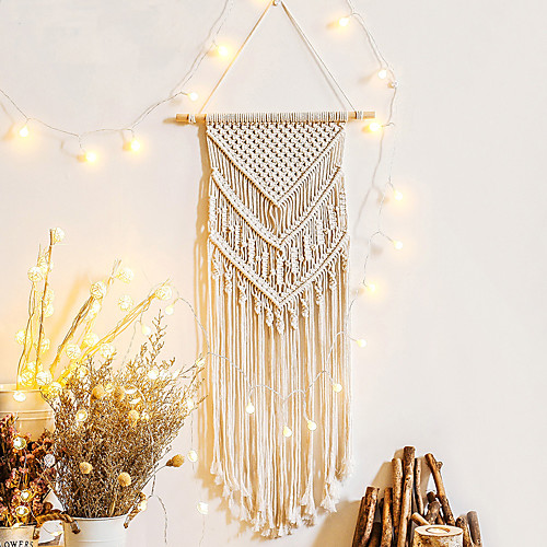

Boho Hand Woven Macrame Wall Tapestry Bohemian Boho Art Decor Blanket Curtain Hanging Home Bedroom Living Room Decoration Nordic Handmade Tassel Cotton