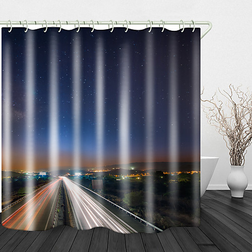 

Digital Printing Shower Curtain Fast Vehicles On The Highway Shower Curtains & Hooks Modern Polyester New Design