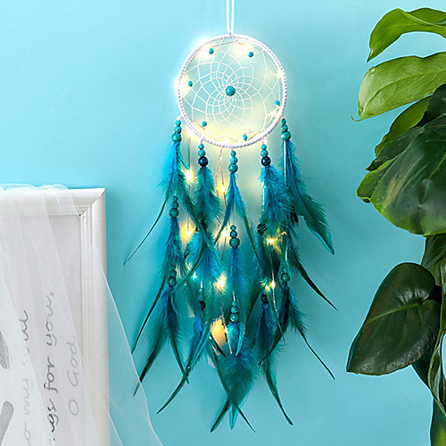 

Dreamcatcher LED Feather Night Light Handmade Christmas Gift Wind Chime Ornaments Holiday Christmas Wedding Events Decoration Valentine's Day Birthday Gift