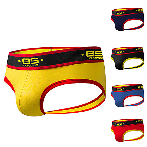 

Men's Jockstrap Athletic Supporters Athleisure Underwear Briefs Bottoms Cotton Fitness Gym Workout Performance Running Training Breathable Quick Dry Soft Sport Black Yellow Red Blue Royal Blue