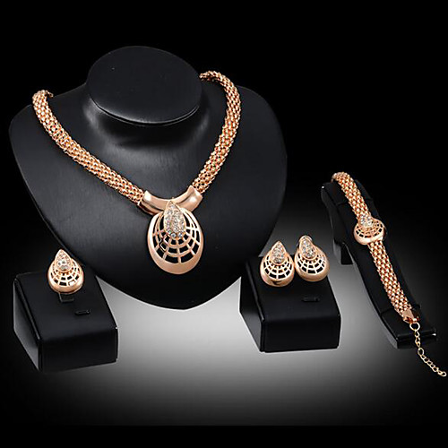 

Women's Jewelry Set Bridal Jewelry Sets Geometrical Pear Fashion Gold Plated Earrings Jewelry Gold For Christmas Wedding Party Evening Gift Formal 1 set