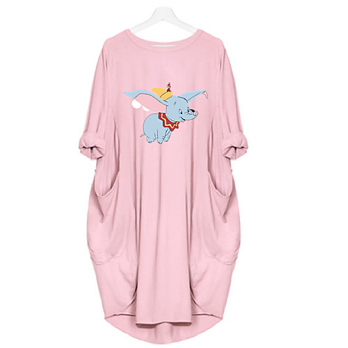 

Women's Shift Dress Knee Length Dress Purple Blushing Pink Wine Army Green Gray Dusty Blue Orange Black Long Sleeve Solid Color Animal Print Fall Winter Round Neck Casual Loose 2021 S M L XL XXL 3XL