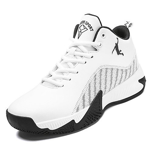 

Men's Trainers Athletic Shoes Sporty Athletic Basketball Shoes PU Non-slipping Black and White Black / Red White Winter