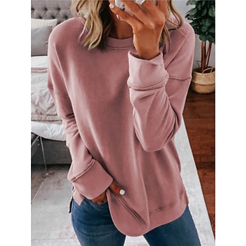 

Women's Hoodie Sweatshirt Plain Solid Color Daily non-printing Basic Hoodies Sweatshirts Oversized Blushing Pink Gray Khaki