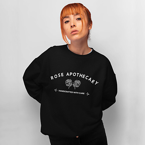 

Women's Pullover Sweatshirt Graphic Text Letter Daily Weekend Basic Casual Hoodies Sweatshirts Cotton Slim Yellow Blushing Pink Wine