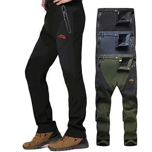 

Men's Hiking Pants Trousers Softshell Pants Patchwork Winter Outdoor Waterproof Windproof Warm Breathable Pants / Trousers Bottoms Dark Grey Army Green Black Camping / Hiking Hunting Fishing L XL XXL