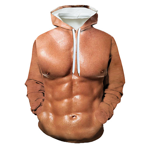

Men's Pullover Hoodie Sweatshirt Graphic Hooded Holiday Weekend 3D Print Casual Hoodies Sweatshirts Brown