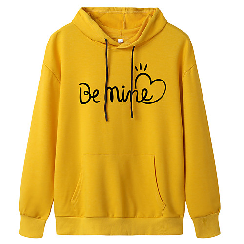 

Women's Hoodie Pullover Slogan Daily Weekend Basic Casual Hoodies Sweatshirts Blue Yellow Blushing Pink