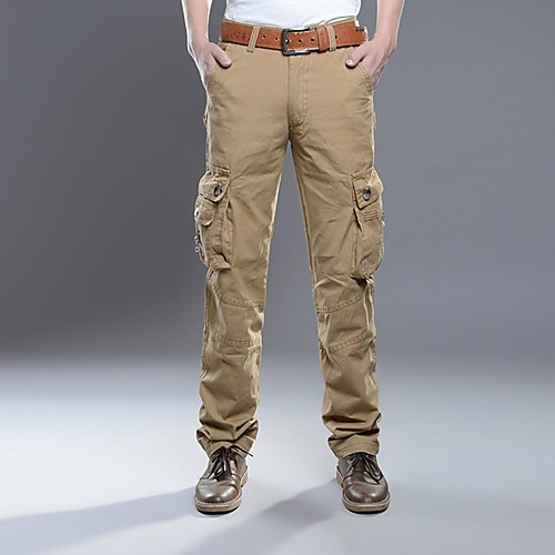 

Men's Basic Outdoor Daily Tactical Cargo Pants Solid Colored Full Length Black Army Green