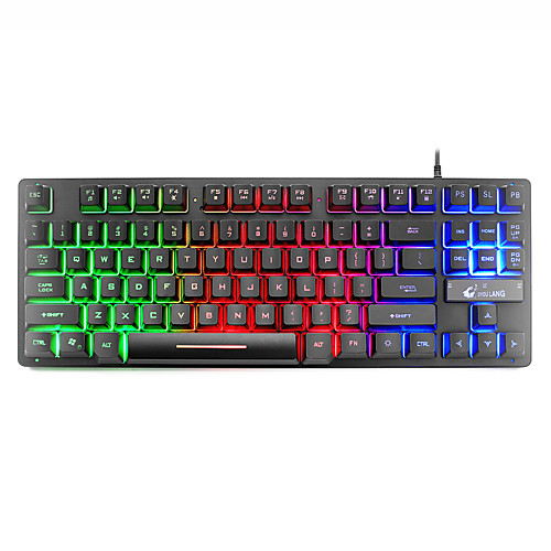 

LITBest K16 USB Wired Gaming Keyboard Multimedia Keyboard Gaming Waterproof Multicolor Backlit 87 Pcs Keys