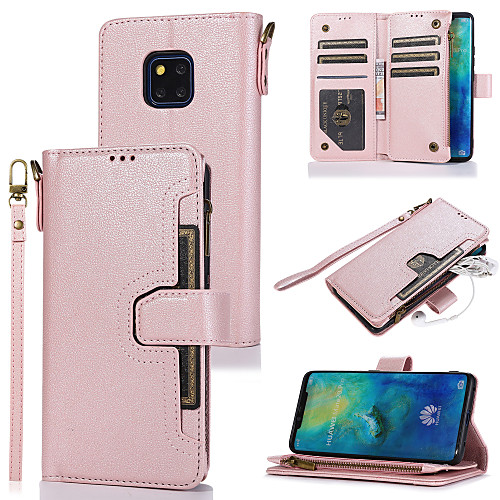 

Case For Huawei P20 P20 Lite P20 Pro P30 P30 Lite P30 Pro P40 Mate 20 Mate 20 Lite Mate 20 Pro Card Holder Flip Magnetic Full Body Cases Solid Colored PU Leather