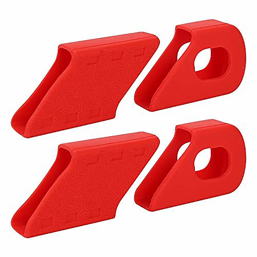 

bike crank protector,silicone bike crank protection sleeve arm boots protector bicycle accessory,4pcs & #40;color : red& #41;