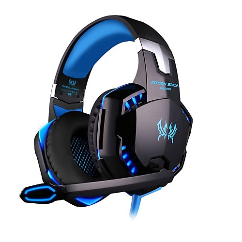 

KOTION EACH G2000 Gaming Headset 7.1 Channel Sound Bass Headphones LED Microphone Inline Control Package with Headphone and Mic Adapter for Desktop Computer
