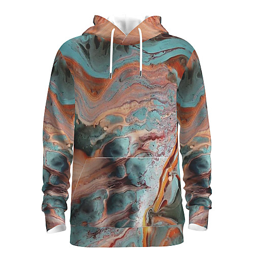 

Men's Pullover Hoodie Sweatshirt Graphic Tie Dye Hooded Daily 3D Print Basic Hoodies Sweatshirts Brown