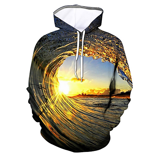 

Men's Hoodie Graphic Hooded Daily Going out 3D Print Hoodies Sweatshirts Gold