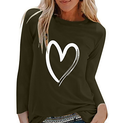 

Women's T shirt Solid Colored Long Sleeve Round Neck Tops White Black Blue