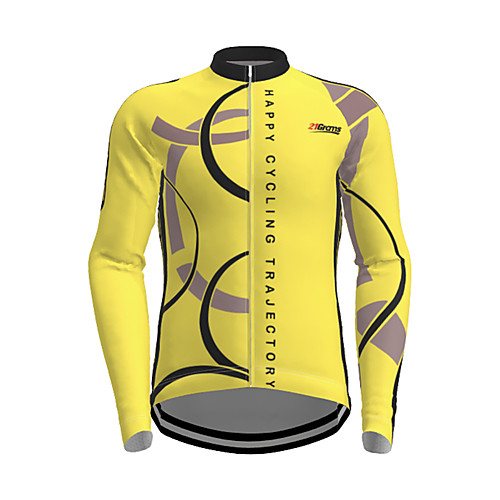 

21Grams Men's Long Sleeve Cycling Jersey Polyester White Yellow Red Novelty Bike Jersey Top Mountain Bike MTB Road Bike Cycling Quick Dry Breathable Reflective Strips Sports Clothing Apparel