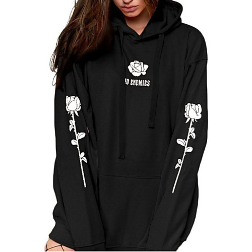 

Women's Hoodie Pullover Floral Daily Other Prints Oversized Cute Hoodies Sweatshirts Loose Oversized Blue Green Orange