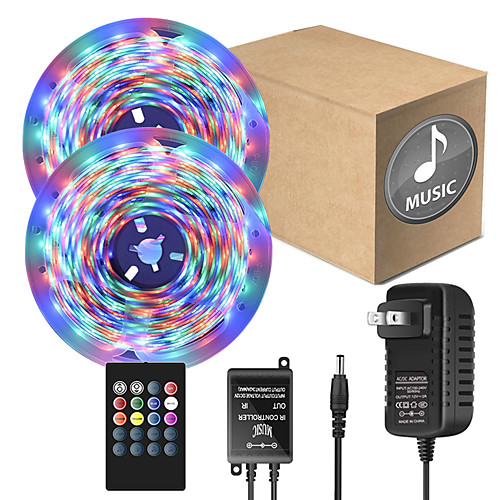 

LED Light Strips RGB Tiktok Lights with Music Sync-Chase Effect Dream Color Music Lights 10M 600LED 2835SMD Rope Lights with IR Remote for Home Party Bedroom DIY Party with EU US AU UK Power Suppl
