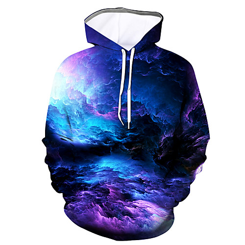 

Men's Hoodie Graphic Hooded Daily Going out 3D Print Hoodies Sweatshirts Purple