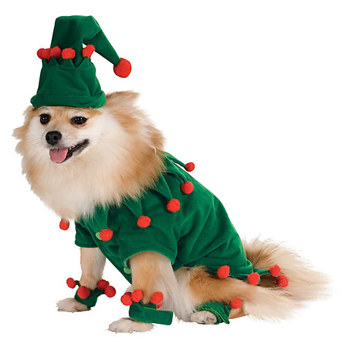

Dog Cat Costume Character Cosplay Winter Dog Clothes Puppy Clothes Dog Outfits Green Costume for Girl and Boy Dog Flannel Fabric S M L XL