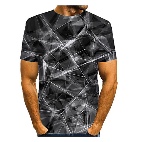 

Men's T shirt Graphic Short Sleeve Daily Tops Basic Elegant Black