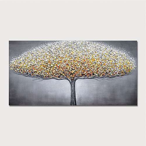 

Oil Painting Hand Painted Horizontal Abstract Floral / Botanical Modern Stretched Canvas