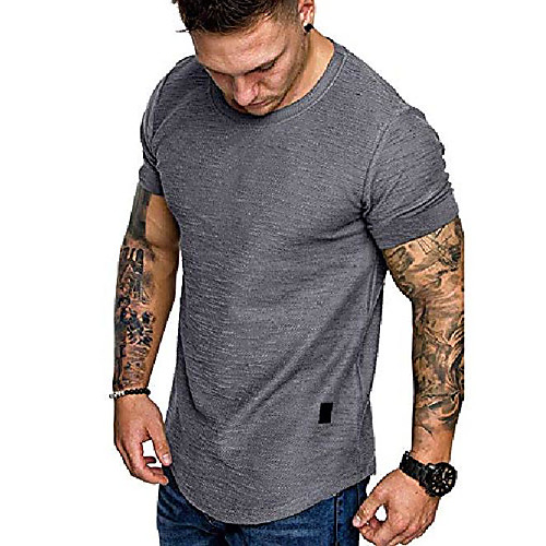 

Men's T shirt Solid Color Casual Tops ArmyGreen White Black