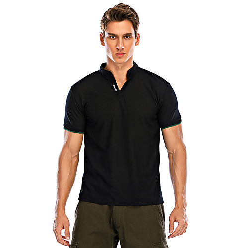 

Men's Golf Shirt Tennis Shirt Solid Colored Patchwork Short Sleeve Daily Tops Cotton Basic V Neck Gray Green White / Summer
