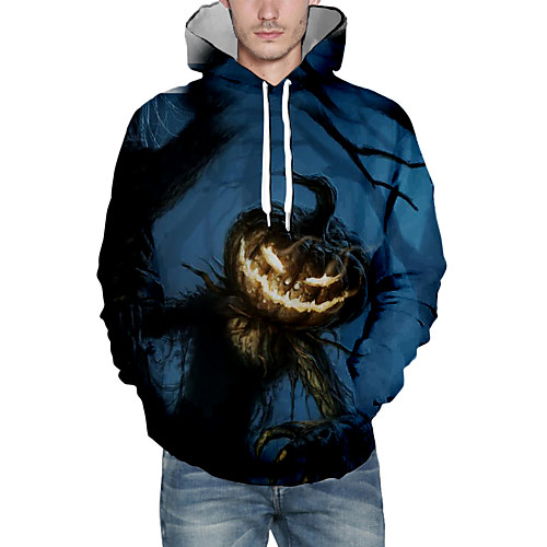 

Men's Pullover Hoodie Sweatshirt Graphic Hooded Halloween Daily Casual Halloween Hoodies Sweatshirts Black