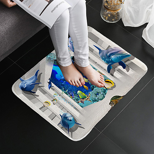 

Bathroom Bath Mats Multi-Color Novelty Cartoon Coral Velve Non Slip