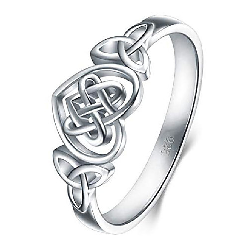 

925 sterling silver ring celtic knot heart high polish tarnish resistant eternity wedding band stackable ring size 10