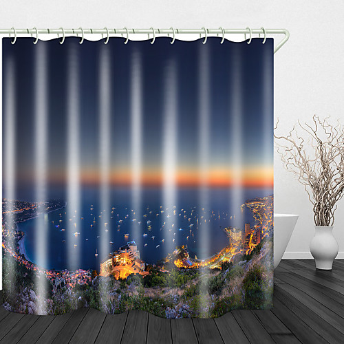 

Gulf City Boat Shower Curtains & Hooks Modern Polyester New Design 72 Inch