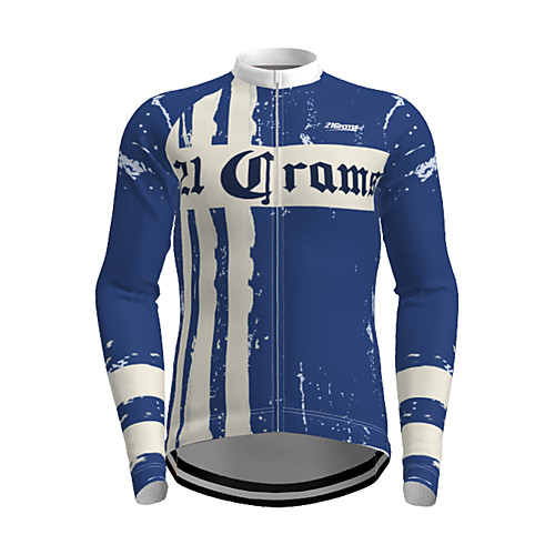 

21Grams Men's Long Sleeve Cycling Jersey Dark Blue Novelty Bike Jersey Top Mountain Bike MTB Road Bike Cycling Quick Dry Breathable Sports Clothing Apparel / Micro-elastic / Athleisure