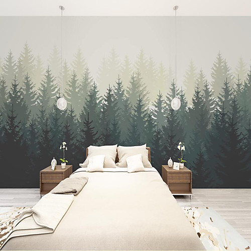 

Mural Wallpaper Wall Sticker Covering Print Peel and Stick Removable Pine Forest Canvas Home Décor