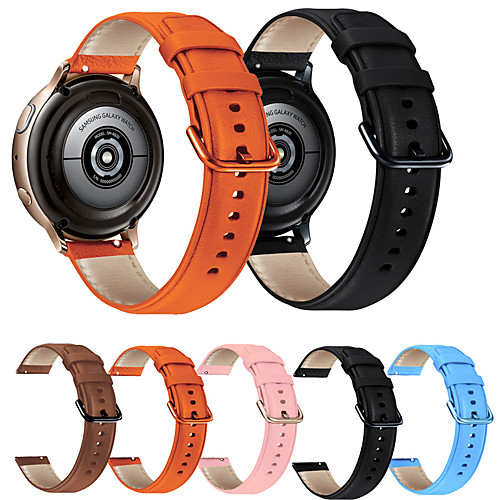 

Smart Watch Band for Samsung Galaxy Huawei 1 pcs Leather Loop Genuine Leather Replacement Wrist Strap for Samsung Galaxy Active Huawei Watch GT 2 20mm