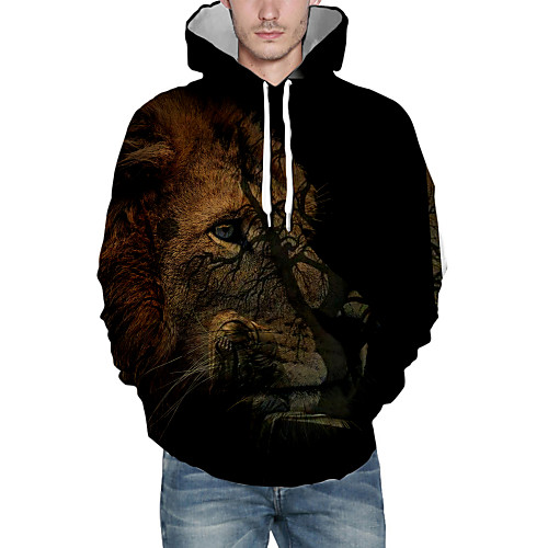 

Men's Pullover Hoodie Sweatshirt Graphic Hooded Daily 3D Print Casual Hoodies Sweatshirts Black