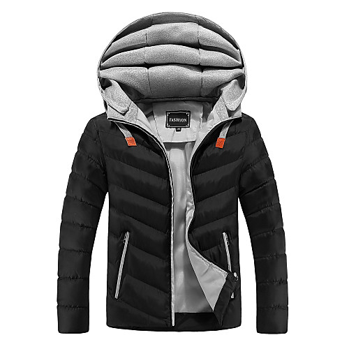 

Men's Padded Regular Coat Regular Fit Jacket Solid Colored Blue Gray