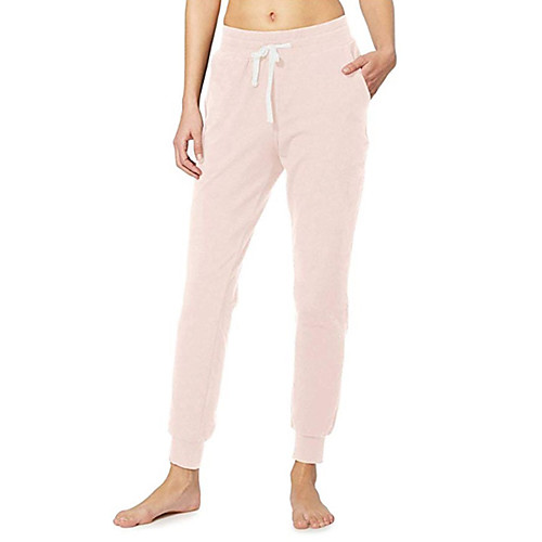 

Women's Sweatpants Joggers Track Pants Bottoms Drawstring Cotton Fitness Gym Workout Performance Running Training Breathable Soft Sweat wicking Sport Solid Colored Violet Black Red Blushing Pink