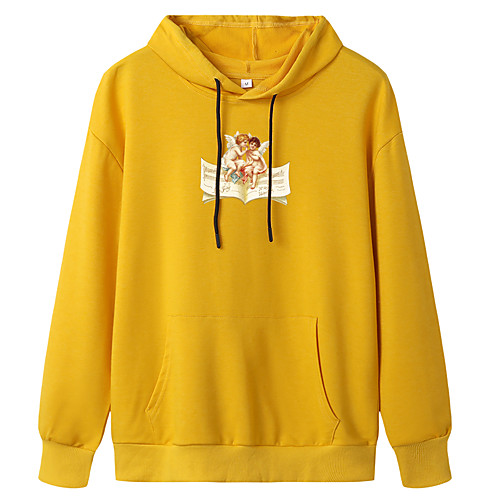 

Women's Pullover Hoodie Sweatshirt Graphic Daily Weekend Basic Casual Hoodies Sweatshirts Blue Yellow Blushing Pink