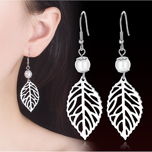 

Women's Hoop Earrings Earrings Classic Fashion Romantic Punk Trendy Cute Sweet Imitation Pearl Earrings Jewelry Silver For Street Gift Date Birthday Festival 1 Pair