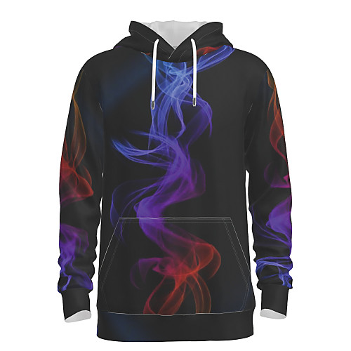 

Men's Pullover Hoodie Sweatshirt Graphic Abstract Hooded Daily 3D Print Basic Hoodies Sweatshirts Black