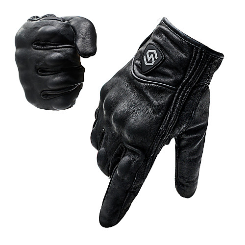 

Full Finger Unisex Motorcycle Gloves Sheepskin Wearproof / Non Slip