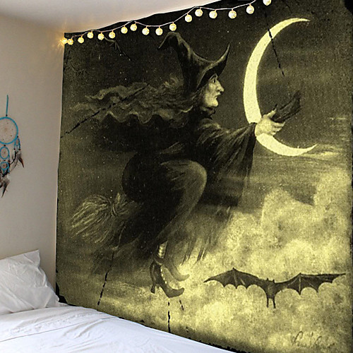 

Tapestry Print Halloween Witch Moon Carpet Home Decoration Night Moon Hippie Tapestry Wall Tapestry Decoration